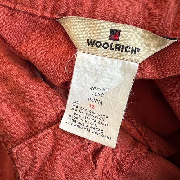 Woolrich Cargo Capri Pants Henna Burnt Orange Gorpcore Size 12 - Picture 4 of 5